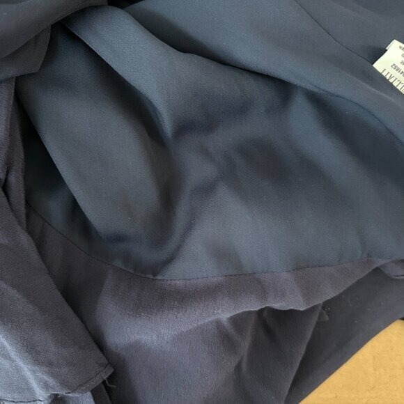 ELLIATT NWT Asymmetrical Ruffle Hem Wrap Dress in Navy Size L Romantic Feminine - Picture 9 of 13